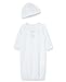 Little Me Unisex-Baby Newborn Welcome World Gown and Hat, White, 0-3 Months