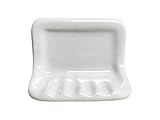 Tenedos White Glazed Ceramic Bathroom Accessory Kit (Soap Dish Holder) - Not for Flat Surface Installation