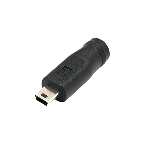Image of 5.5mm x 2.1mm DC Power Supply Female to Mini USB Male Charge Converter Adapter for Cellphone, Tablet, Laptop