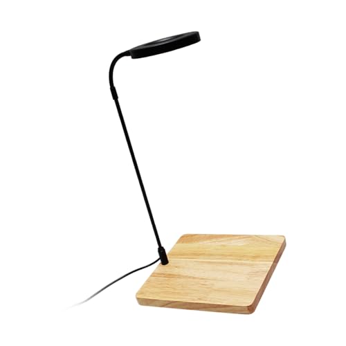 Rotierbare LED-Aquariumlampe mit Ständer aus Naturholz für kleine Aquarien, Sukkulenten, Topfpflanzen, Landsacping-Lampe