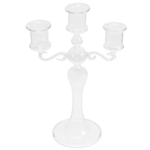 NOLITOY Glass Candle Holder Tall Taper Candle Holders Thanksgiving Candle Holder Candelabra Candle Holder Crystal Candelabra Glass Ornament Household Candleholders Romantic Decorate