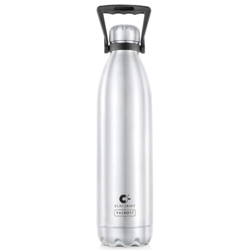 Image of Clay Craft VACBOTT Stark Double Walled 18 Hours Hot and 24 Hours Cold Water Flask Bottle-1800ML, Leak Proof|Easy to Carry|Gym Bottle|Kitchen|Hiking|Travel Bottle|BIS Certified|1 Year Limited Warrnaty