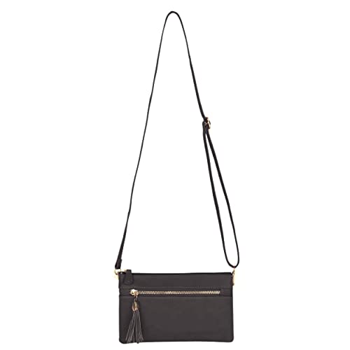 Image of Solene Women's Lightweight Multi Compartment Wristlet Clutch Wallet Crossbody Bag