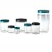 Qorpak GLC-01681 8oz Clear Straight Sided Round Jar with 70-400 Black Phenolic Cap, Case of 24
