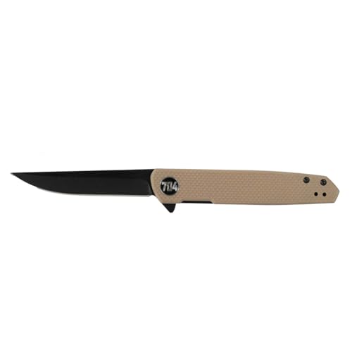 704 Gear Sliver EDC Pocket Knife | Ultra-Slim D2 Gentleman's Straight Back Blade | Flat Dark Earth