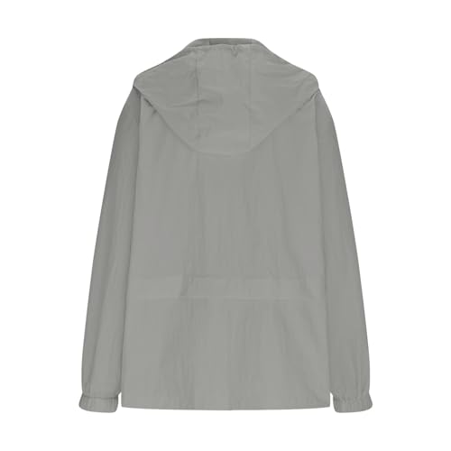 Cozy Gray Womens Rain Jacket with Hood – Packable, Windproof & Perfect for Adventures! XX-Large - Image 4