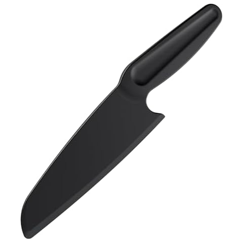 Professional Nylon Knife for Nonstick Pans #1169, Kitchen Plastic Knife Safe for Kids, Straight Edge Knife Heat-resistant, Nonstick Knife Best for Brownies, Cakes, Bread and Bars | 5" Blade Black Cover