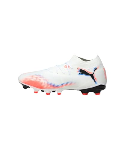 Puma Unisex Future 8 Match Fg/AgSoccer Shoe, Puma Weiß, Puma Schwarz, leuchtendes Rot, 39 EU – Ansicht 3