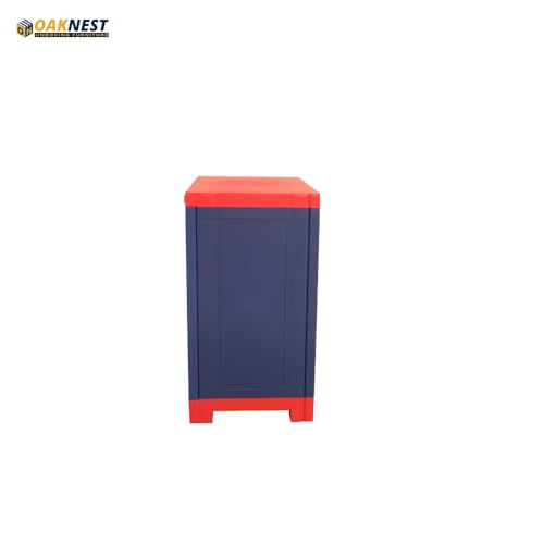 Image of Oaknest Supreme Fusion-01 Plastic Storage Cabinet | Compact & Multipurpose Storage Solution | Waterproof, Durable & Lightweight | Ideal for Home, Office & Garage | Red and Blue
