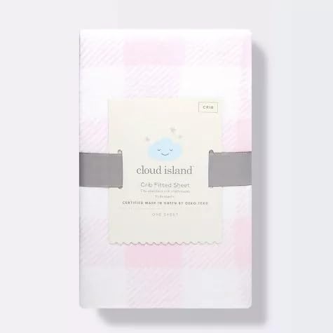 Polyester Rayon Jersey Fitted Crib Sheet - Cloud Island™ Pink Gingham