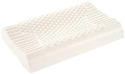 Almohada cervical de látex natural, diseño contorneado para aliviar el dolor, apoyo suave y cómodo para adultos