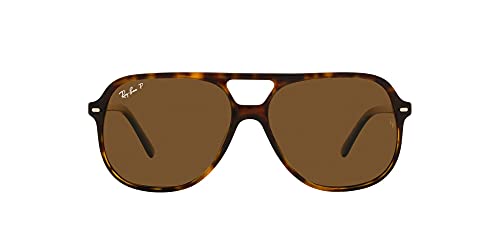 Ray-Ban unisex adult Rb2198 Bill Sunglasses, Havana/Polarized Brown, 56 mm US