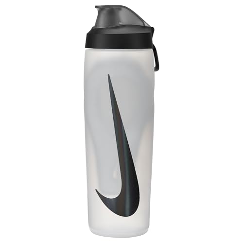 Image of Nike REFUEL BOTTLE LOCKING LID 24 OZ, 709Ml, NATURAL /BLACK /BLACK IRIDESCENT