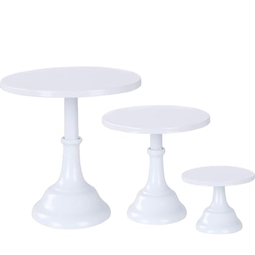 CBBZJY 3pcs Metal Cake Stand Set 8\'\'10\'\'12\'\' Dessert Table Display Perfect for Baby Shower Wedding Birthday (white)