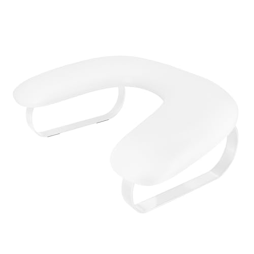 Repose-main manucure en cuir blanc de forme U avec support amovible élégant