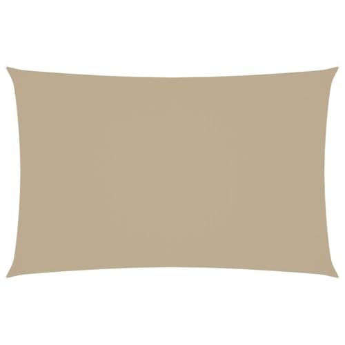 vidaXL Sonnensegel Wasserfest Sonnenschutz Windschutz Sonnendach UV Schutz Garten Terrasse Balkon Oxford-Gewebe Rechteckig 2,5x5m Beige