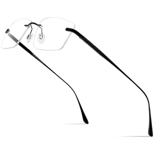 FONEX Titanium Glasses Frame for Men,Square Eyewear Full Optical Eyeglasses F85641