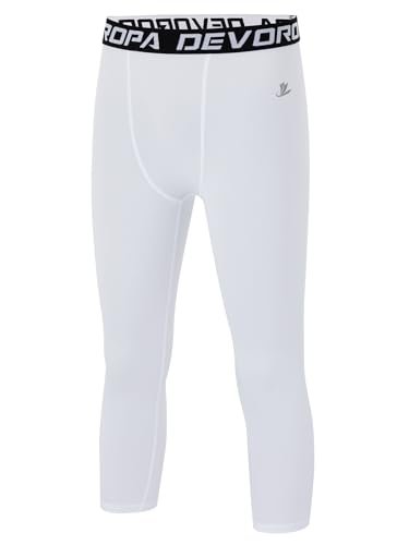Image of DEVOROPA Boys Leggings Youth Compression Pants Sports Tights Basketball Football Baseball Soccer Baselayer Slim /Regular /Husky
