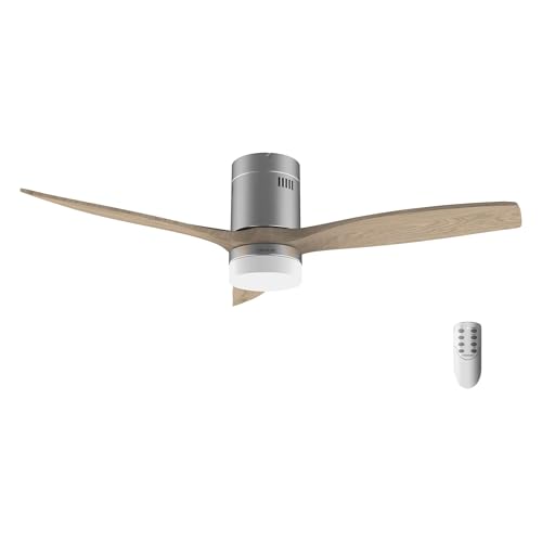 Cecotec Ventilador de Techo con Luz LED Energysilence Aero 5600 Classic Steel.40W.Motor DC, Diámetro 132cm, 3 Aspas, LED 18W, Temporizador, 6 Velocidades, Mando a Distancia, Función Verano/Invierno