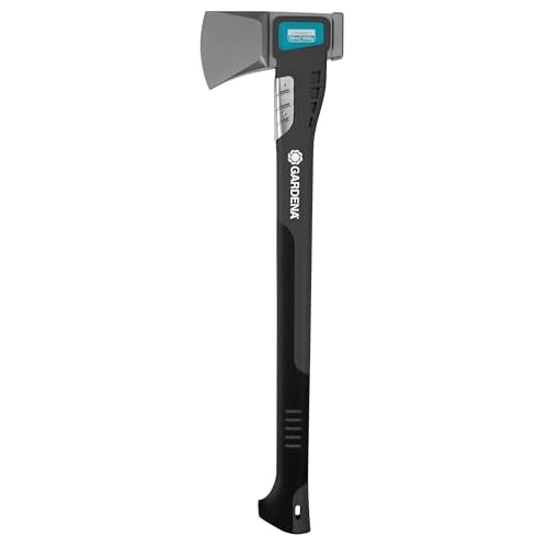 GARDENA Axe 1600 S: Versatile Axe For Various Woodwork, Non-Stick Coating, Stainless Steel impact protection, Hammer function, 60 cm (8718-48)