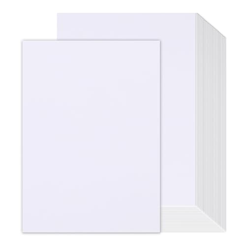 50 hojas de cartulina A4 blanca, cartulina A4 blanca (250 g/m²), cartulina fotográfica, papel silueta, ideal para álbumes de fotos, invitaciones, menús, scrapbooking y manualidades