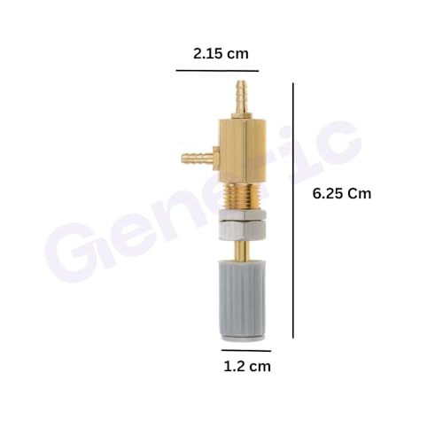 Image of 3MM Dental Chair Water Control Regulator Valve with Tea Shape Nipples - Metal Copper Water Pressure Regulating Valve Nozzle, Oral Cleaning Hose Turbine Switch Replacement Spare Part