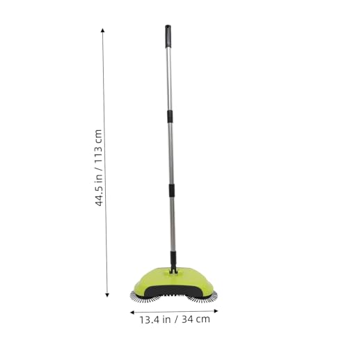 CONGARTENO Multi Function Push Broom with Dustpan and Trash Bin Floor Sweeper for Hard Surfaces Rotating Mop for Efficient Cleaning Green