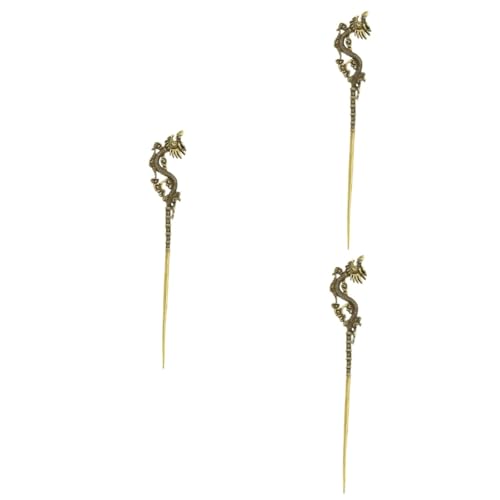Baguette à cheveux anti-glisse pour faire un chignon stable avec motif dragon