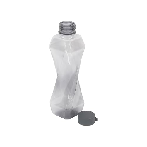 Image of PEARLPET Twist BPA-Free Plastic Water Bottle Set |Lightweight, Leak-Proof & Freezer Safe - Pack of 6 (1000ml Each), Grey