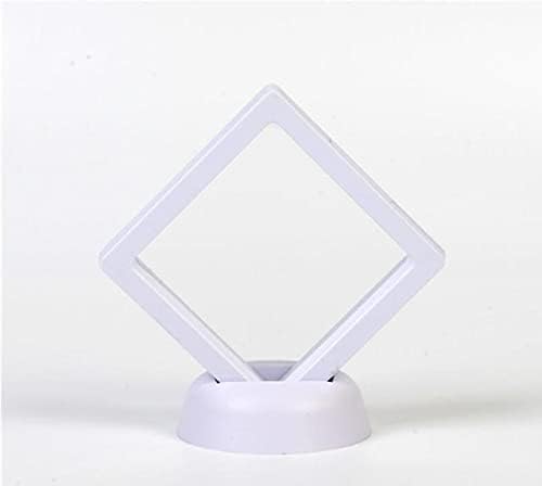 200PCS/SETS Black white Suspended Floating Display Case Jewellery Coins Gems Artefacts Stand Holder Box - (Color: White)
