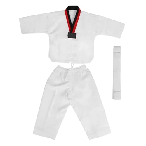 GOXQIT Traje De Judo Trajes de Judo for adultos, ropa Taekwondo Dobok, traje Karate, uniforme(110CM-Red Black)