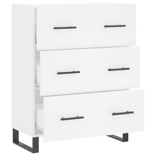 Aparador blanco de madera duradero con cajones de almacenamiento 7