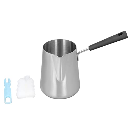 Milk Jug Stainless Steel Mini Butter Heaters, Coffee Heater, Melting Pot 1000ml for Home Cafe, Pouring Beach, Induction Stove, Saucepan, Gas Stove
