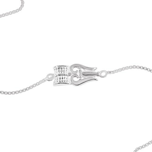 Image of Parnika 925 Om Ganesha Rudraksha Infinity Bro Shiv Bhai Adjustable Silver Rakhi Bracelet For Brother in 92.5 Sterling Silver for Boys and Men | Chandi ki Rakhi | Gift Box Roli Chawal