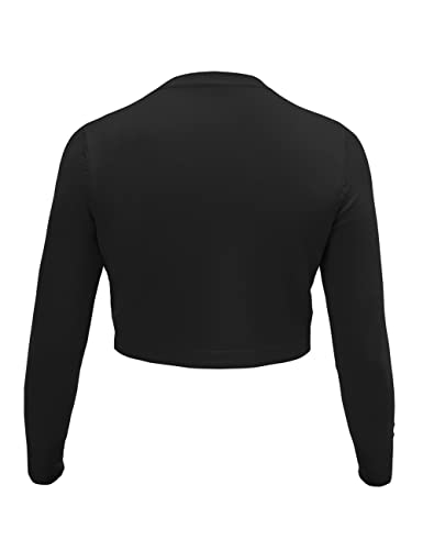 U.vomade Women's Long Sleeve Cropped Cardigan Sweaters Jackets Open Front Shrugs For Dresses Black M #TOP5
