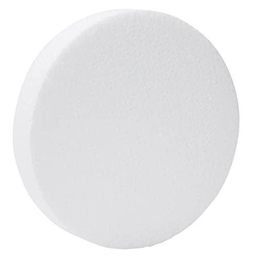 Juvale 12 Pack Foam Circles for Crafts - 6 Inch Round Cake Dummy Discs for DIY Projects (1 Inch Thick, White)