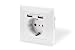 Produktbild DIGITUS DA-70613  Unterputz-Steckdose mit USB-A Ladegerät  1 Stück  2 USB-Buchsen  5V / 2,1 A Gesamt  250 V 50 Hz  Einbautiefe 32 mm  Bedingt Designfähig  Reinweiß RAL 9003