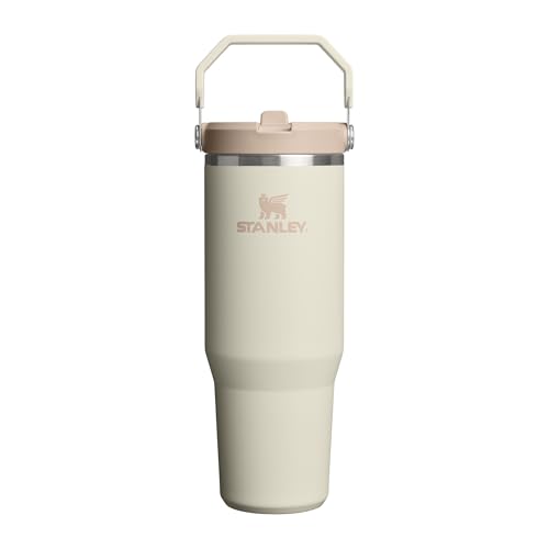 STANLEY Flip Straw Tumbler 1.0 Botella Agua con Pajita 0.89L   Conserva el Frío 12 Horas   Termo Agua Fria   Acero Inoxidable   Sin BPA   Fácil de llevar   Apta Para Lavavajillas   Cream