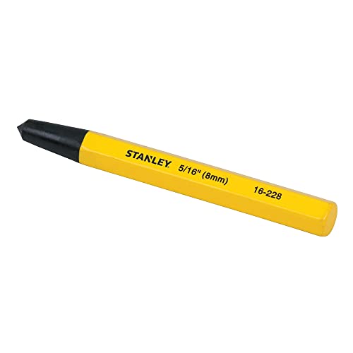 STANLEY 16-228 Center Punch-8mm-5/16''x115mm-4/12'', Yellow and Black
