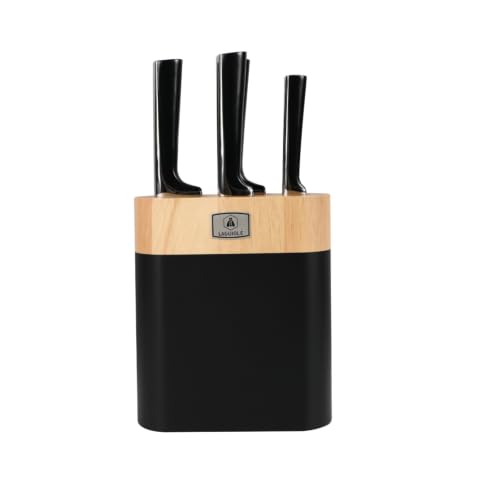 Scintibois Bloc de 4 Couteaux en Acier Noir
