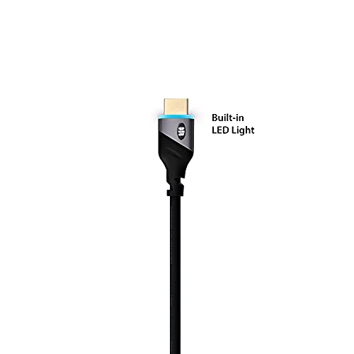 Monster 6ft High Speed 4K HDR Hdmi Cable with Built-in Blue Led Light, Gaming, Video, and Computer Cable