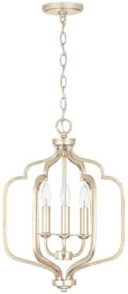 Capital Lighting 538731WG Ophelia Open Frame Candle Foyer Pendant, 3-Light 180 Total Watts, 20" H x 14" W, Winter Gold