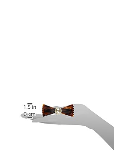 Caravan Hand Decorated with Large Pearl and Swarovski Crystal Stones Silver Setting Tortoise Shell B