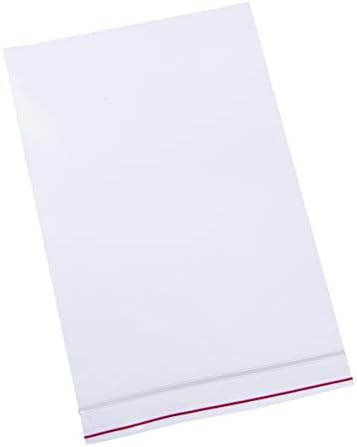 Minigrip Red Line MGRL4P0609 Polyethylene (LDPE/LLDPE Blend) Clear Reclosable Bag, 9" Length, 6" Width, 100 count, Pack of 10