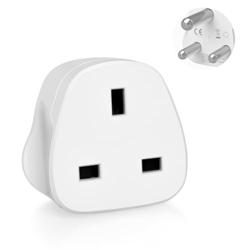 UK to South Africa Plug Adapter,SHUOMAO UK to South African SA Plug Adapter,UK Travel Power Adaptor Converter for South Africa,Namibia,Swaziland,Lesotho,Botswana and More(Type M)