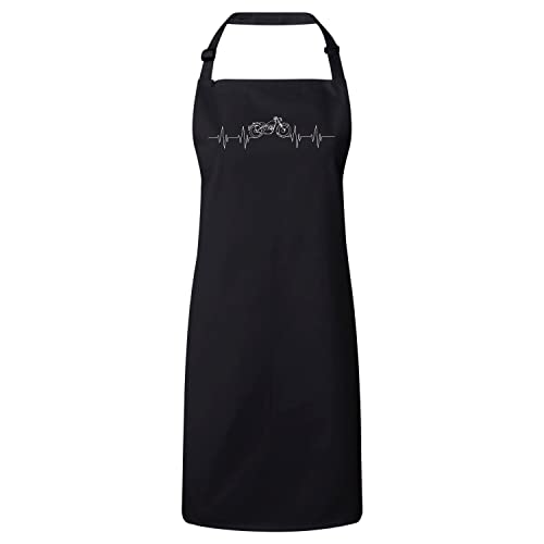 Tablier cuisine noir premium vintage style cafe racer en coton robuste