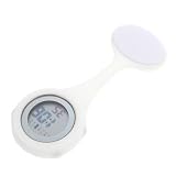 UKCOCO Reloj Digital de Silicona Blanco, Multifuncional Diseño de Alfiler, Reloj de Bolsillo Colgante Liviano para Profesionales Médicos y Uso Diario