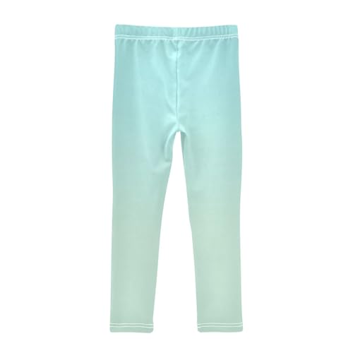 DOMIKING Green Blue Gradient Girl's Leggings Pants Kids' Yoga Pants Stretchy Running Tights 4 Years2