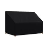 Gemsaya Abdeckung für Gartenbank 3 Sitzer, Wasserdichtes Gartenbank Schutzhülle mit Belüftungsöffnungen, Anti-UV Robustes Oxford-Gewebe Abdeckhaube für Gartensofa (163x66x89cm)