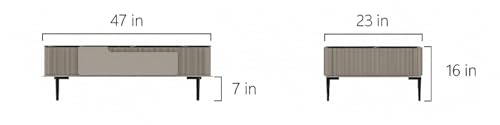 Image of DecorNation Valencia Faux Marble Coffee Table Graphite Grey with Two Drawers Storage - PVD Coated Legs - Modern Living Room Accent Furniture